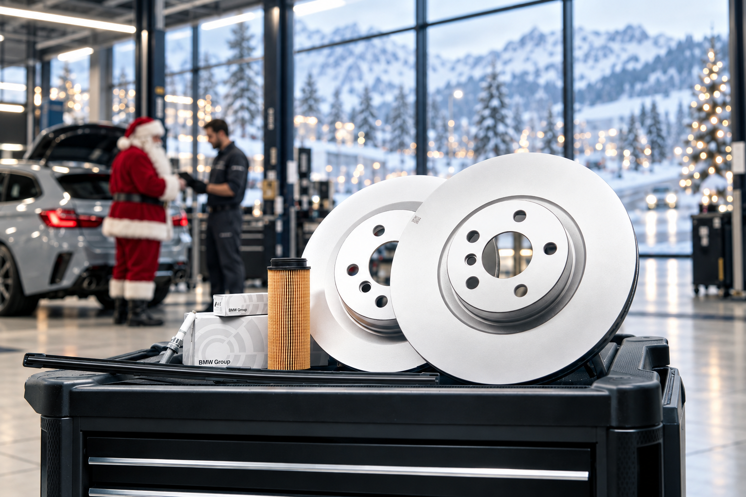 Der Weihnachtsmann macht den Winter-Check bei Riller & Schnauck